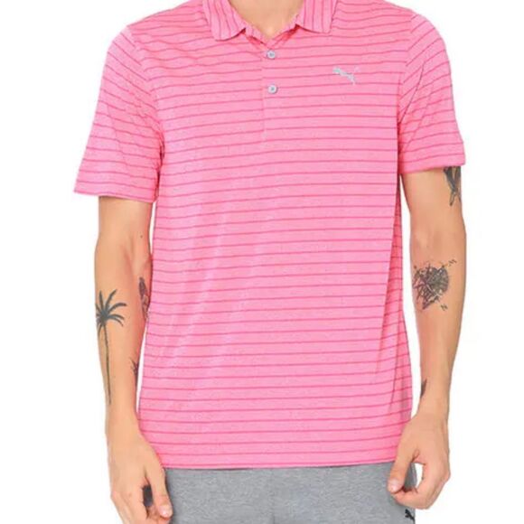 Puma Golf Rotation Men's Vibrant Pink Polo Shirt - Picture 1 of 4